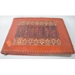 A Tooled Leather Photograph Album Containing Vintage Black and White Photographs of French Village