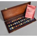 A Modern Mahogany Cased Set of 42 Silver and Enamelled Heraldic Shield Shaped Emblems of the Kings