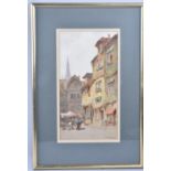 A Framed Watercolour by Herbert Parsons Weaver, ARCA, RBA (1872-1945) French Town Square, 31x17cms