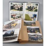 Two Photograph Albums Containing Vintage Cars, Steam Engines Etc, Other Telling Story of The