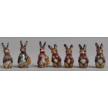 Seven Cold Painted Bronze Beatrix Potter Figures, Rabbits