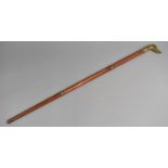A Modern Three Section Walking Tippling Stick with Novelty Duck Head Handle, Removing to Reveal