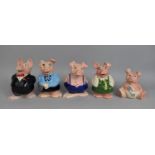 A Set of Five Natwest Pigs