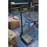 An Early 20th Century Green Painted Berry and Warmington Cast Iron Balance Beam Floor Scale, "The