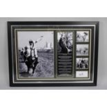 A Framed and Autographed Commemoration of Bob Champion Winning Grand National in 1981, 82x60cms,