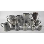 A Collection of Various 19th Century Pewter Measures, Tankards Etc