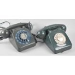 Two Vintage GPO Bakelite Rotary Telephones
