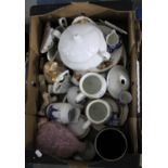 A Collection of Various Ceramics to comprise Rose Pattern Dinnerwares, Figures Etc
