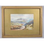 A Framed Gouache, Sheep on Mountain Path, Signed B Jenkins 1910, 25x17cms