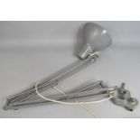 A Vintage Grey Painted Table Mounting Angle Poise Lamp by Thousand and One Lamp Company