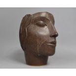 A Large Contemporary Studio Pottery Vase in the Form of a Ladies Head by Marylyn Hyde, 26cm high