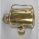 A 19th Century Brass Bulkhead Mounting Lamp with Hinged Door, Missing Burner, 14cms High