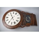 An Early 20th Century Drop Dial Wall Clock for Spares and Repairs, 72cms High