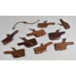 A Collection of Various Vintage Mahogany Violin Maker's Planes Stamped JR Sharpe