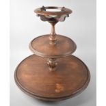 A Large Late 19th Century Mahogany Two Tier Lazy Susan, 60cms Diameter