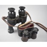 A Pair of Vintage French Marine Binoculars Model 1933 Type 1, Together with a Pair of Cased Opera