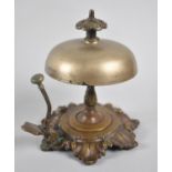 A Late 19th/Early 20th Century Brass Reception Bell, Working Order, 12cms High