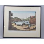 A Framed Coloured Print with Artist Proof Stamp, The Jetty, 35x25cms