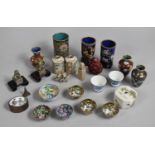 A Collection of Various 20th Century Chinese Items to Comprise Small "Hundred Flowers" Decorated Tea