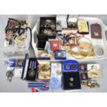 A Collection of Various Costume Jewellery, Gents Items, Cufflinks, Brooches, Enamelled Badges etc