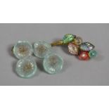 A Small Collection of Mid 20th Century Iridescent Glass Jewellery to Comprise Brooch and Earrings