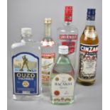 A Collection of Various Spirits to include Vodka, Rum, Ouzo Etc