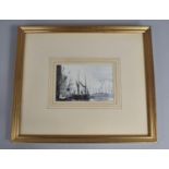 A Framed Watercolour by Peter Knox, Harbour Scene, 12x7.5cms