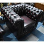 A Modern Button Upholstered Chesterfield Armchair