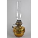 A Late 19th /Early 20th Century Brass Oil Lamp with Brass Chimney by Beanco, 42cms Tall