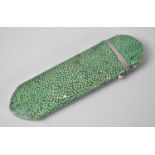 A Shagreen and Silver Spectacle Case, 12cms Long