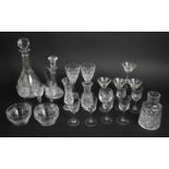 A Collection of Various Cut Glass to Include Stuart Wines, Sherries, Edinburgh Crystal Decanter etc