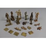 A Collection of Various African Benin Bronze Figures, Tallest 7cms High