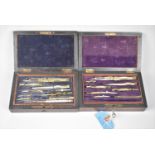 Two Late 19th/Early 20th Century Mahogany Cased Drawing Sets