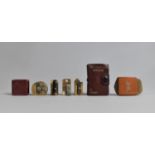 A Collection of Various Vintage Brass and Bakelite Pencil Sharpeners, Leather Cased Rubber and