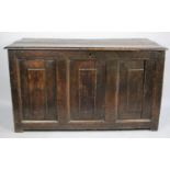 A 19th Century Oak Panelled Settle with Hinged Lid, 123cms Wide