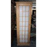 A Vintage Stripped Pine Glazed Wardrobe with Three Graduated Drawers and Hanging Section Over, 64cms