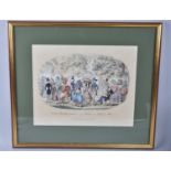 A Gilt Framed Early 20th Century Coloured Engraving, A Scene in Kensington Gardens, Dated 1829,