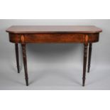A Mid 19th Century Mahogany D End Side Table with Turned Supports, 119cms Wide