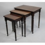 A Late 20th Century Mahogany Nest of Three Tables, 53cms Wide