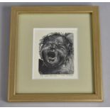 A Framed Anne Desmet Miniature, "Hush Little Baby", 6x7cms