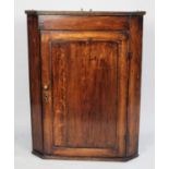 A 19th Century Oak Wall Hanging Corner Cabinet, 70cms Wide