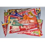 A Collection of Various Vintage American and other Felt Pennants