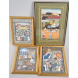 A Collection of Four Framed Indian Mughal Gouaches