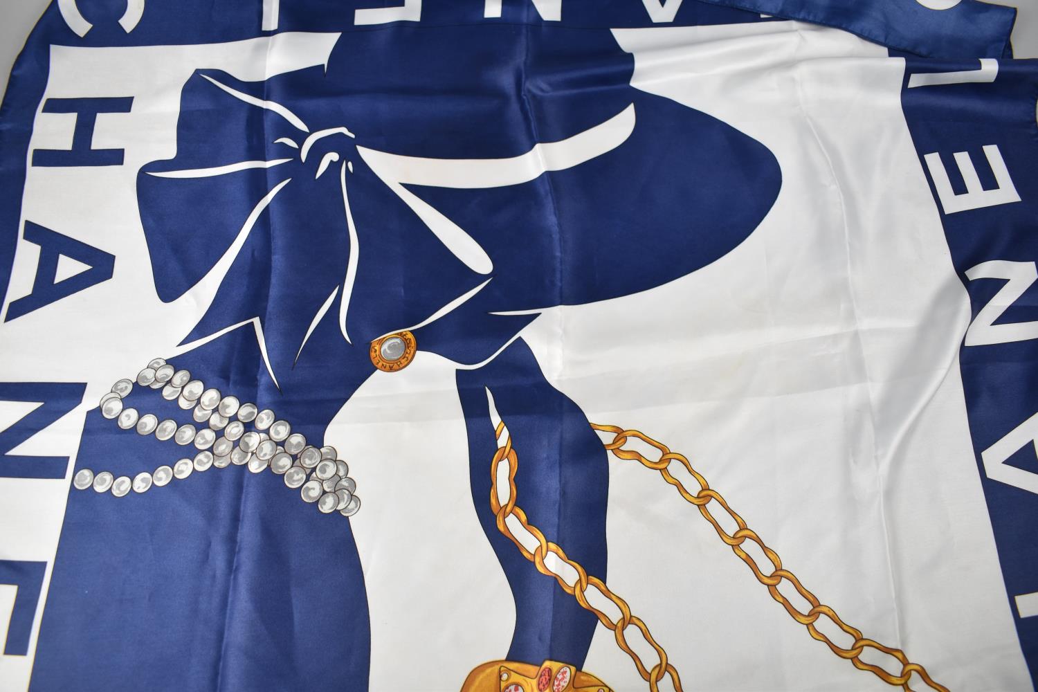 A Replica Faux Silk Scarf in the Manner of Chanel - Image 3 of 4