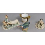 Two Pieces of Capodimonte by Melrose, Fun on the Farm Figure Group and Child of Rome Together with a