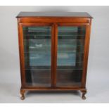 A Mid 20th Century Mahogany Glazed Display Cabinet with Three Inner Glass Shelves, 91cm wide
