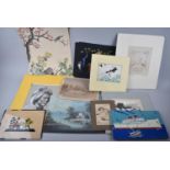 A Collection of Various Original Artwork, Glued Liner Puzzle Etc