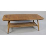 A Vintage Ercol Golden Dawn Coffee Table with Under Shelf, 102cm Long