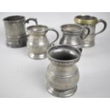 A Collection of Five Pewter Measures for William IV and Victoria