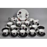 A Part Royal Albert Masquerade Coffee and Tea Service to Comprise Tea Cups, Coffee Cans, Saucers,